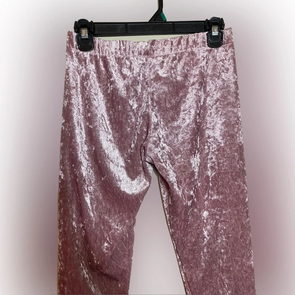 Pink Velvet Stretch Leggings Size Large